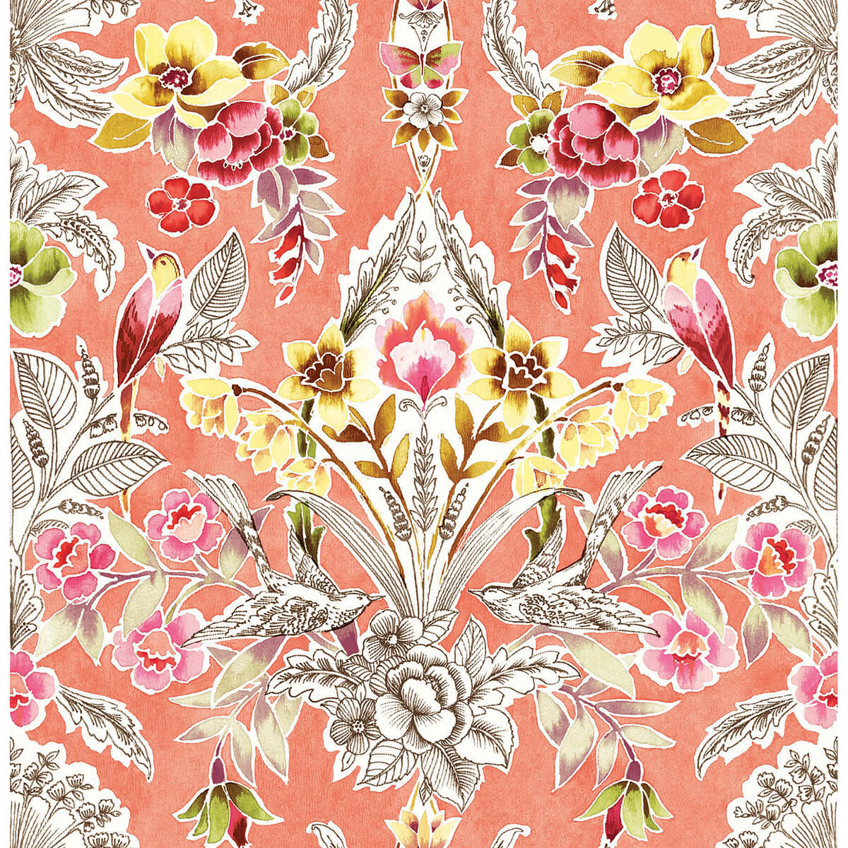 peach-summer-love-peel-and-stick-wallpaper-york-wallcoverings-nus4049 - York Wallcoverings Wallpaper