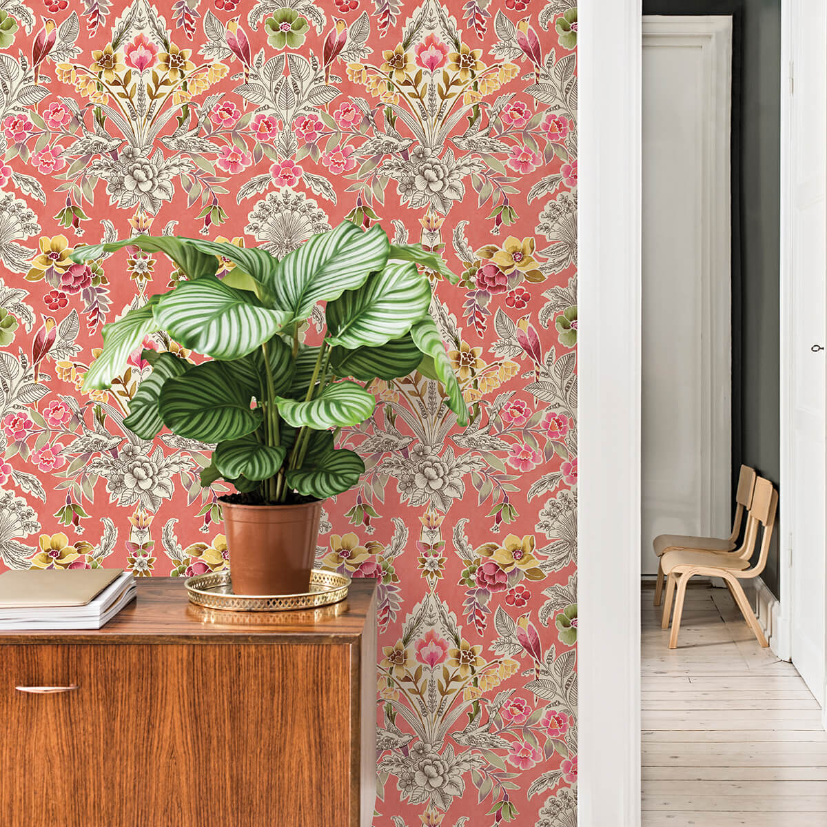 peach-summer-love-peel-and-stick-wallpaper-york-wallcoverings-nus4049 - York Wallcoverings Wallpaper