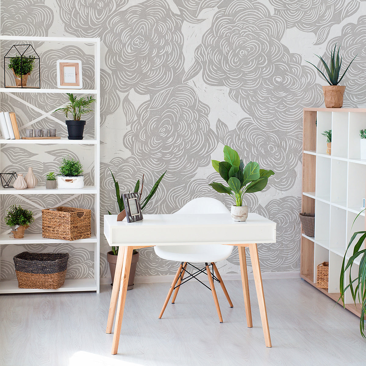 roses-grey-wall-mural-by-karen-j-revis-york-wallcoverings-astm4177 - York Wallcoverings Wallpaper