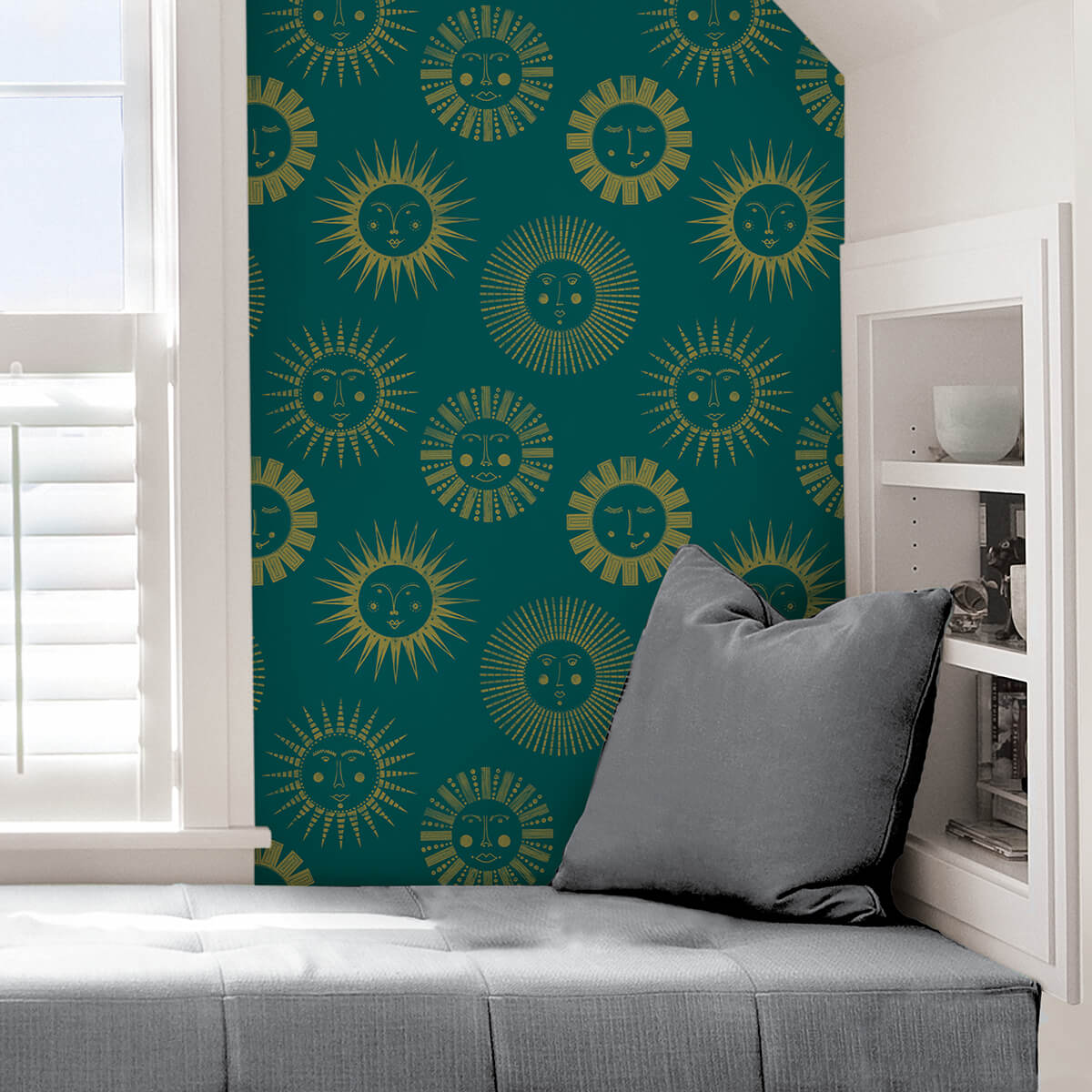 teal-konark-peel-and-stick-wallpaper-york-wallcoverings-nus4001 - York Wallcoverings Wallpaper