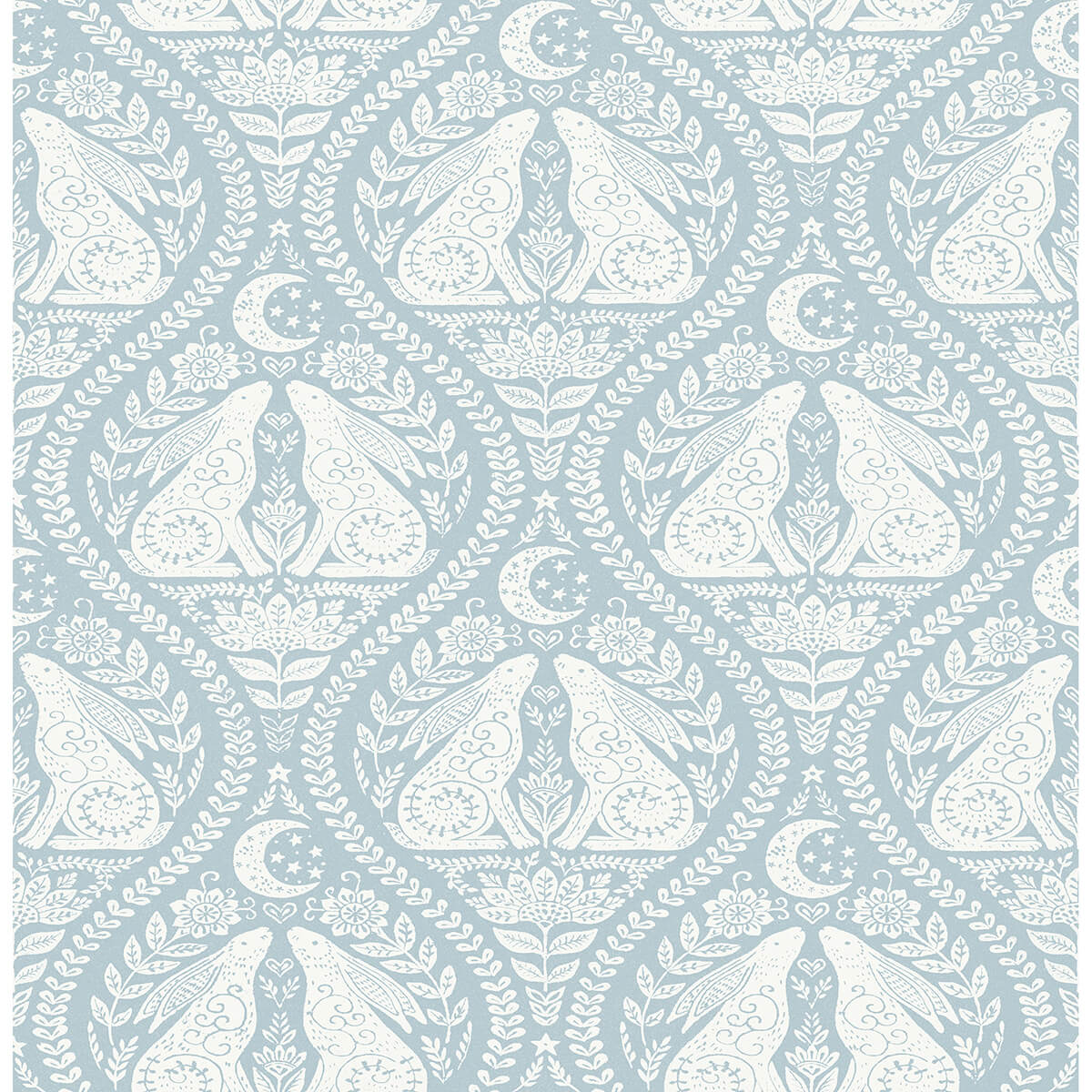 blue-moon-rabbit-peel-and-stick-wallpaper-york-wallcoverings-nus4011 - York Wallcoverings Wallpaper