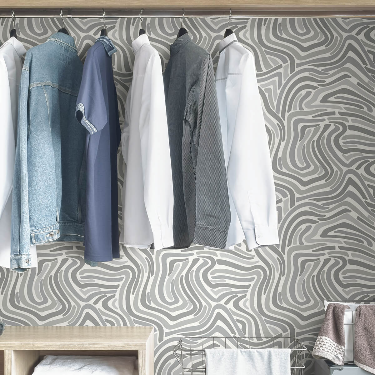 grey-spirited-peel-and-stick-wallpaper-york-wallcoverings-nus4012 - York Wallcoverings Wallpaper