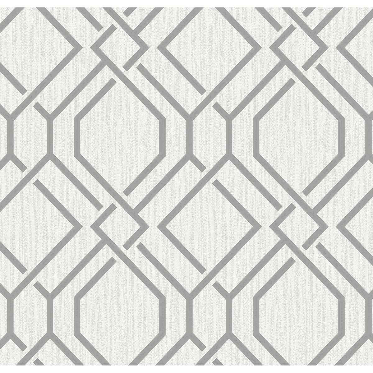 frege-grey-trellis-wallpaper-york-wallcoverings-4025-82528 - York Wallcoverings Wallpaper