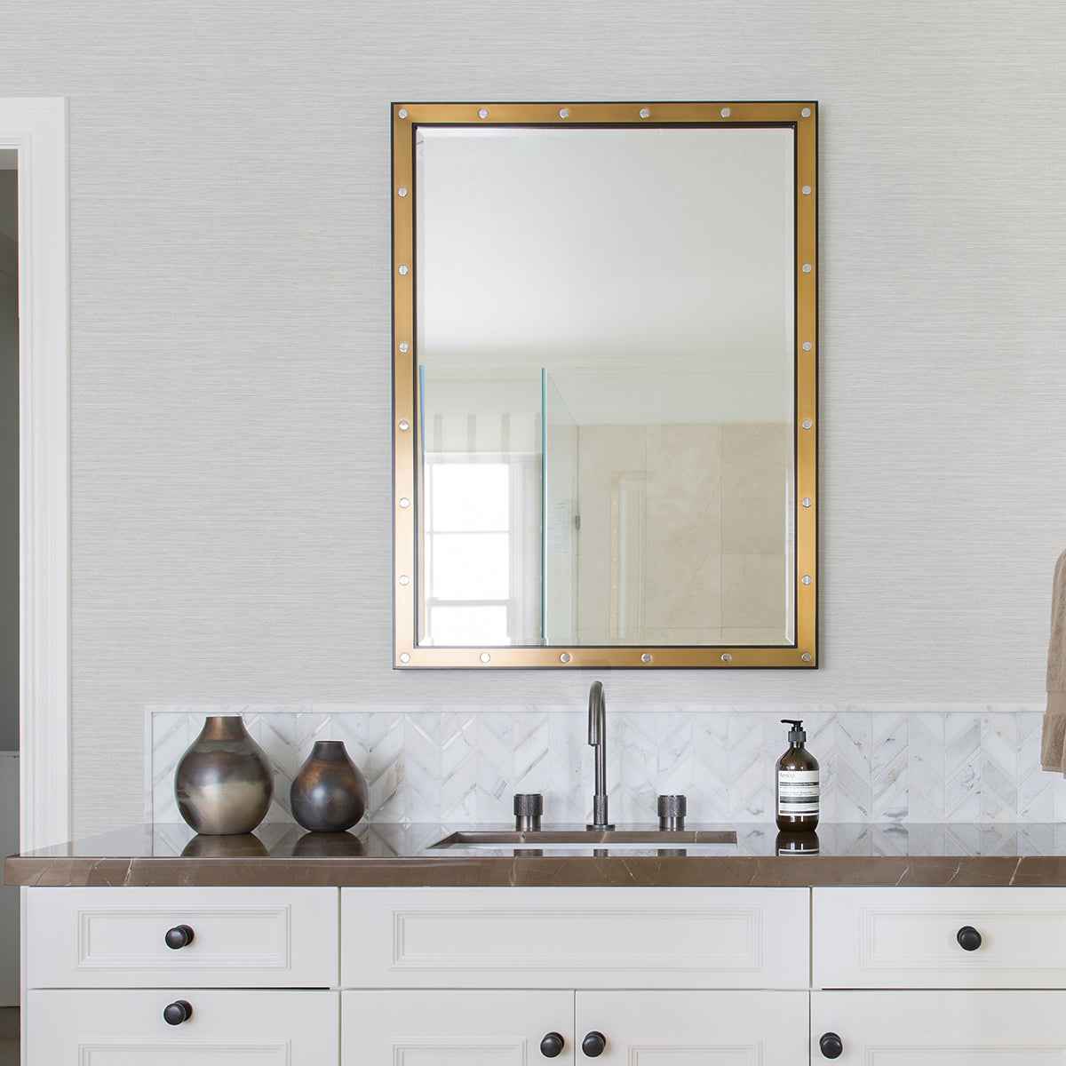 cantor-light-grey-faux-grasscloth-wallpaper-york-wallcoverings-4025-82531 - York Wallcoverings Wallpaper