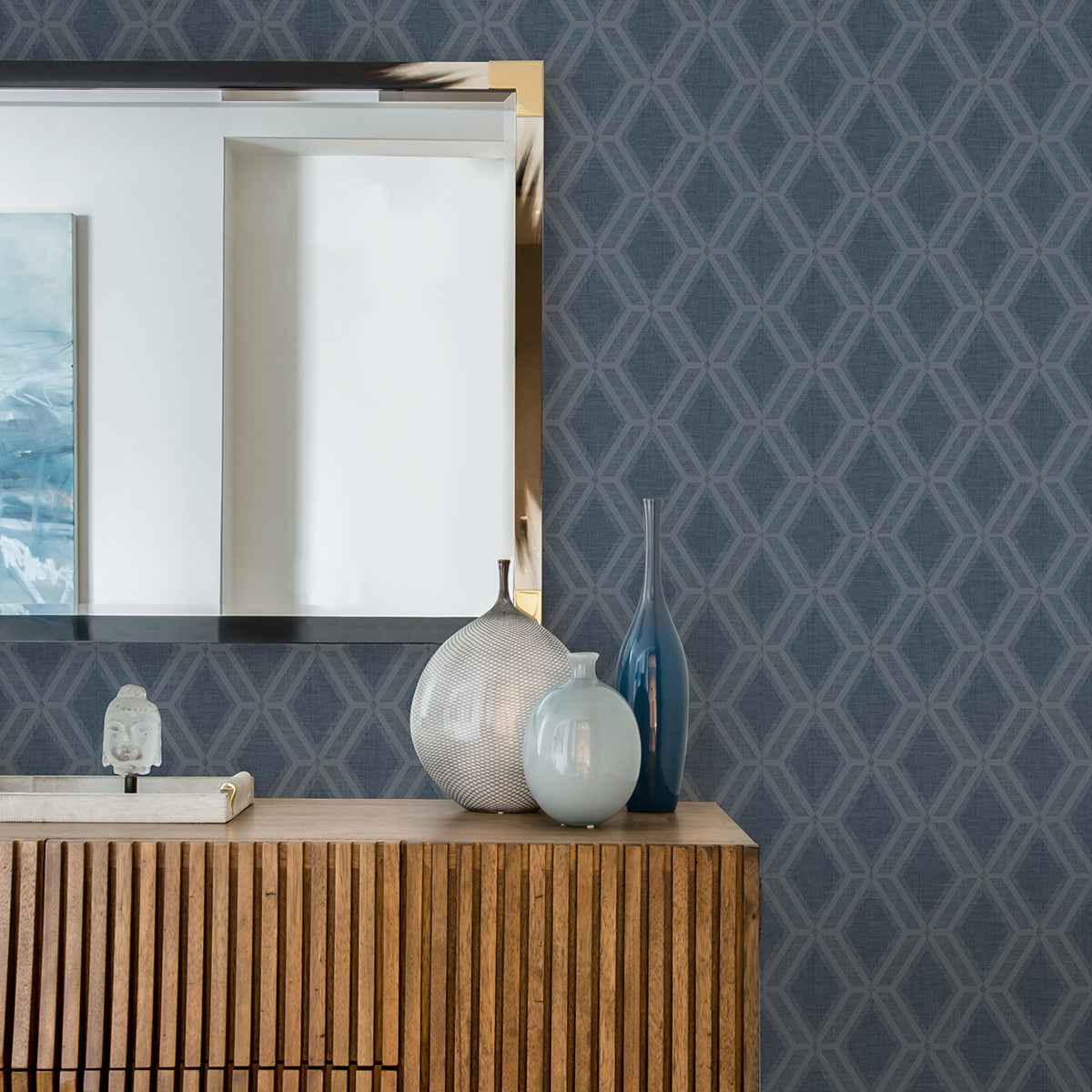 mersenne-indigo-geometric-wallpaper-york-wallcoverings-4025-82541 - York Wallcoverings Wallpaper