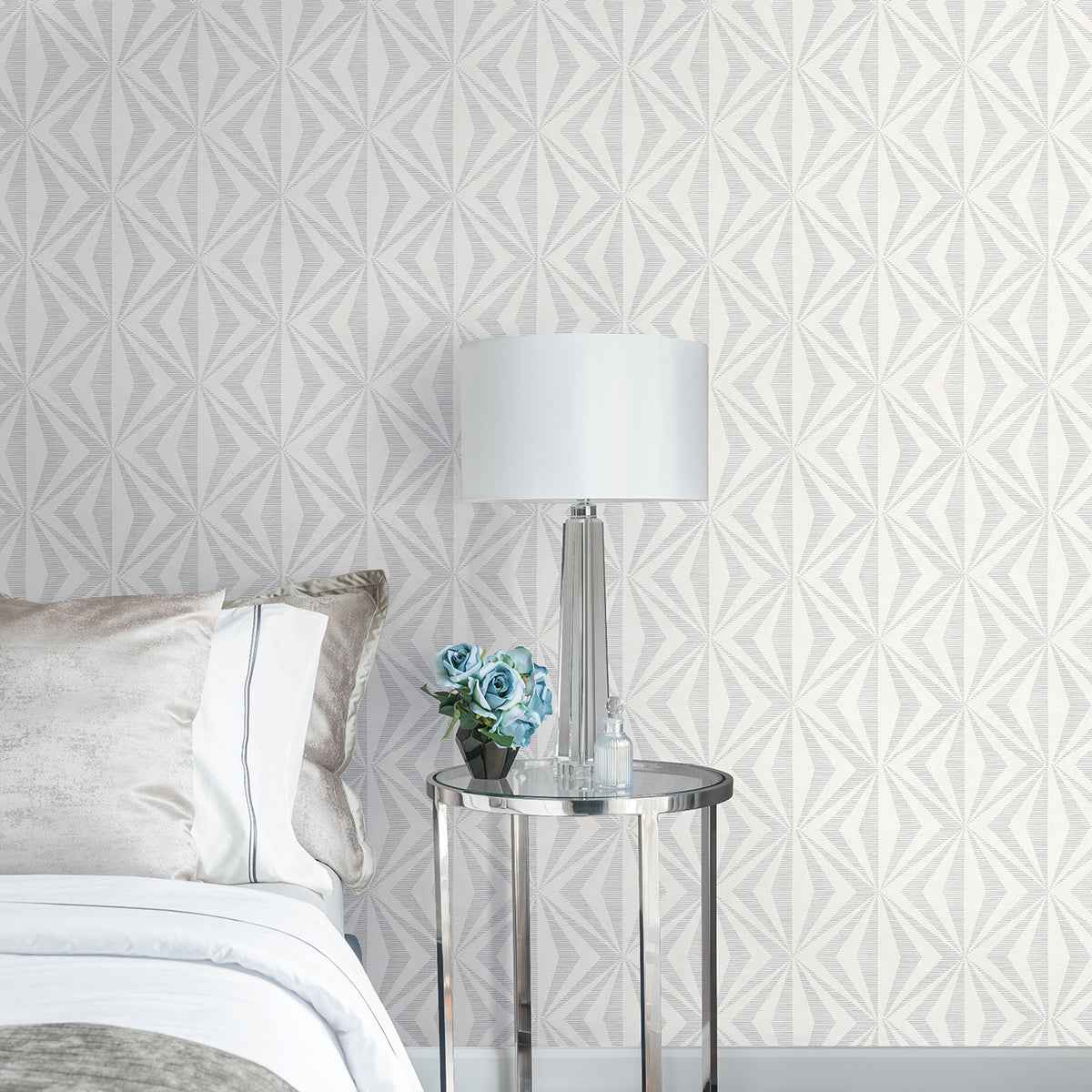 monge-silver-geometric-wallpaper-york-wallcoverings-4025-82548 - York Wallcoverings Wallpaper
