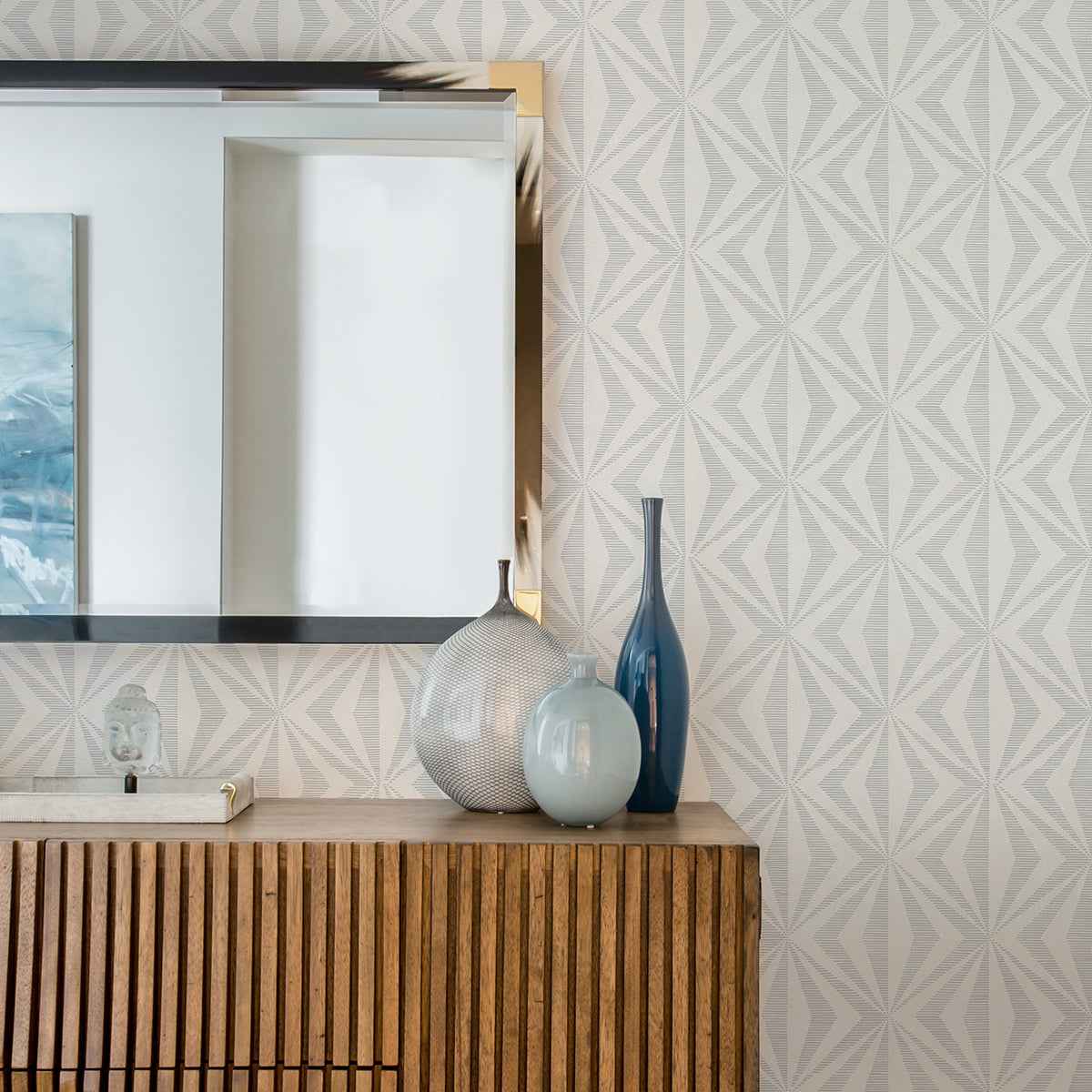 monge-silver-geometric-wallpaper-york-wallcoverings-4025-82548 - York Wallcoverings Wallpaper