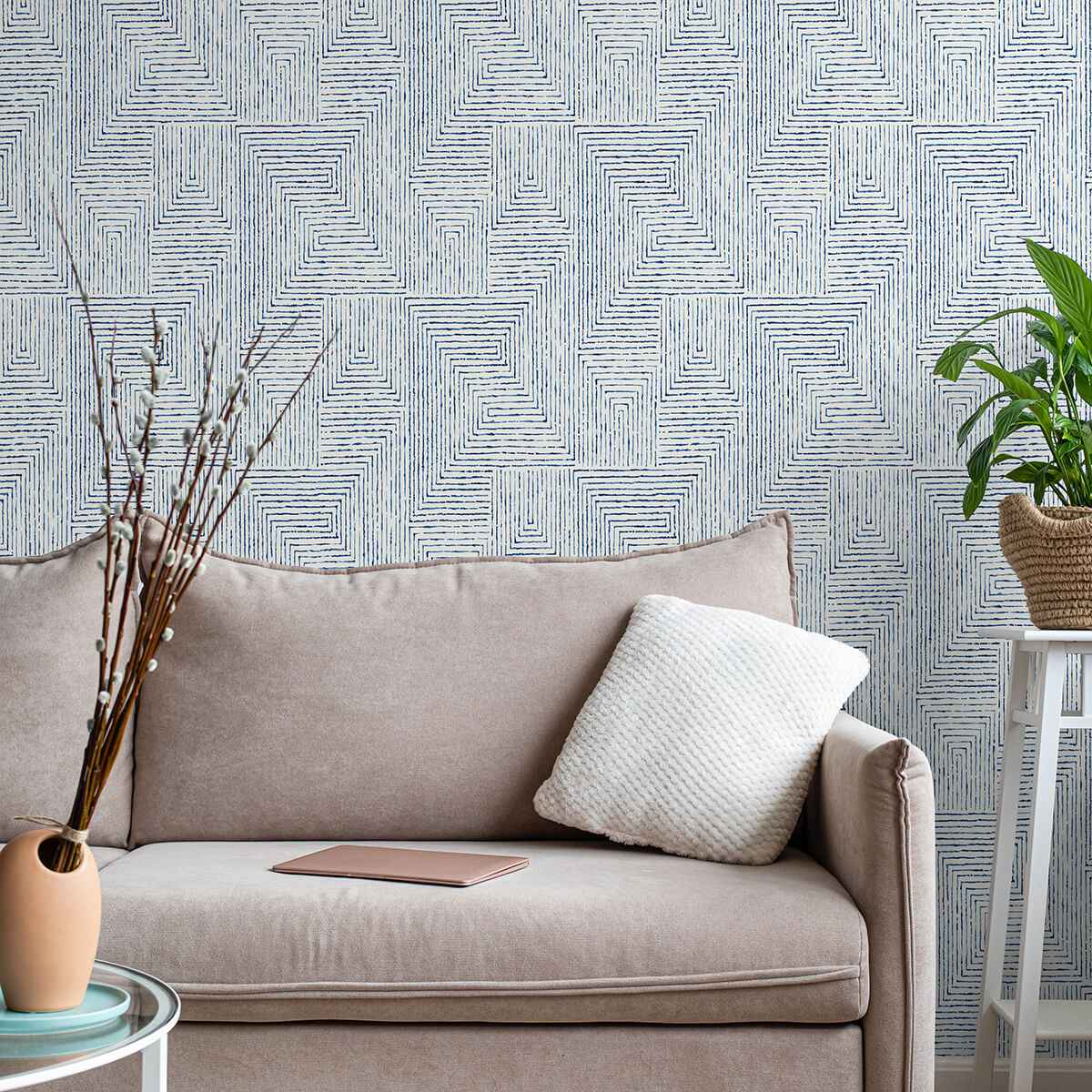 Blue Ink Peel & Stick Wallpaper - York Wallcoverings - SLS3974