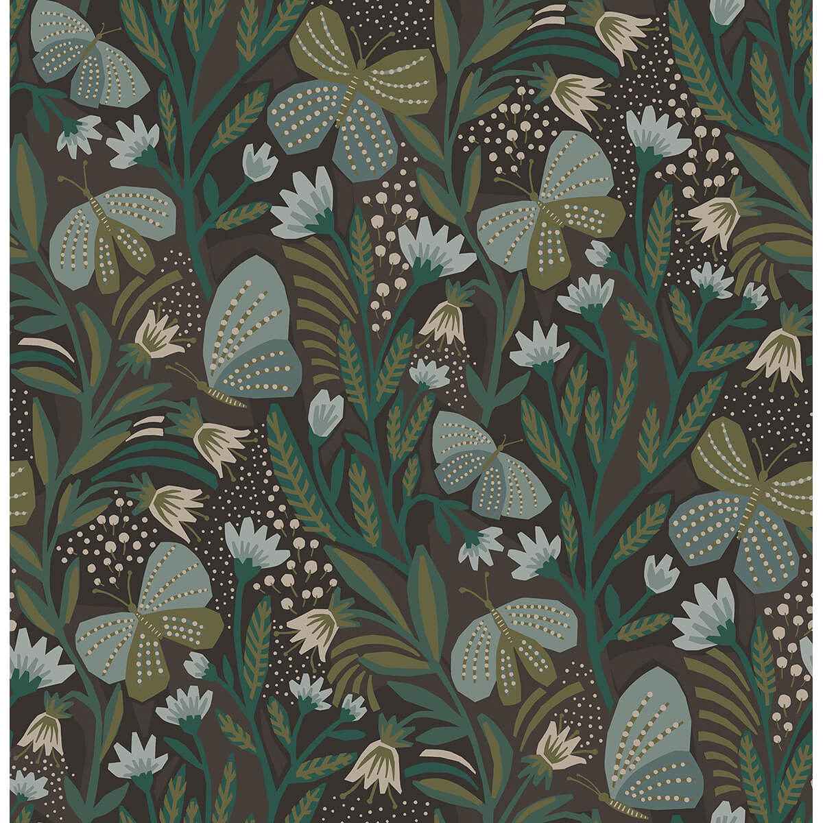 Chocolate Papillon Flutter Peel & Stick - York Wallcoverings - PLS4202 - York Wallcoverings Wallpaper