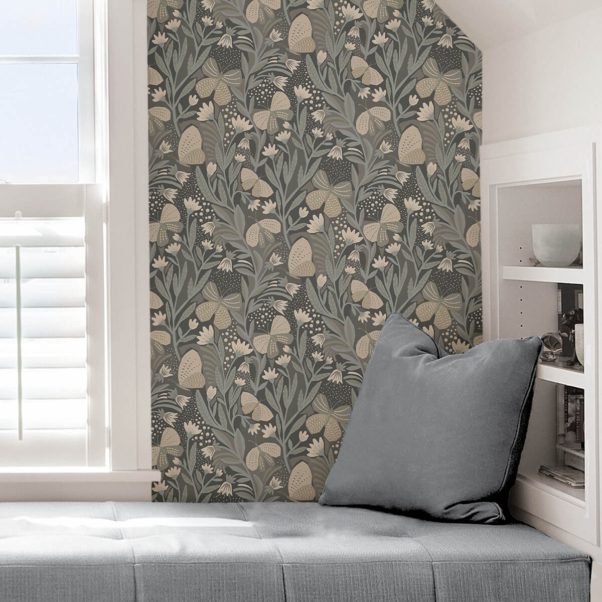 blue-grey-papillon-flutter-peel-and-stick-wallpaper-york-wallcoverings-pls4203 - York Wallcoverings Wallpaper