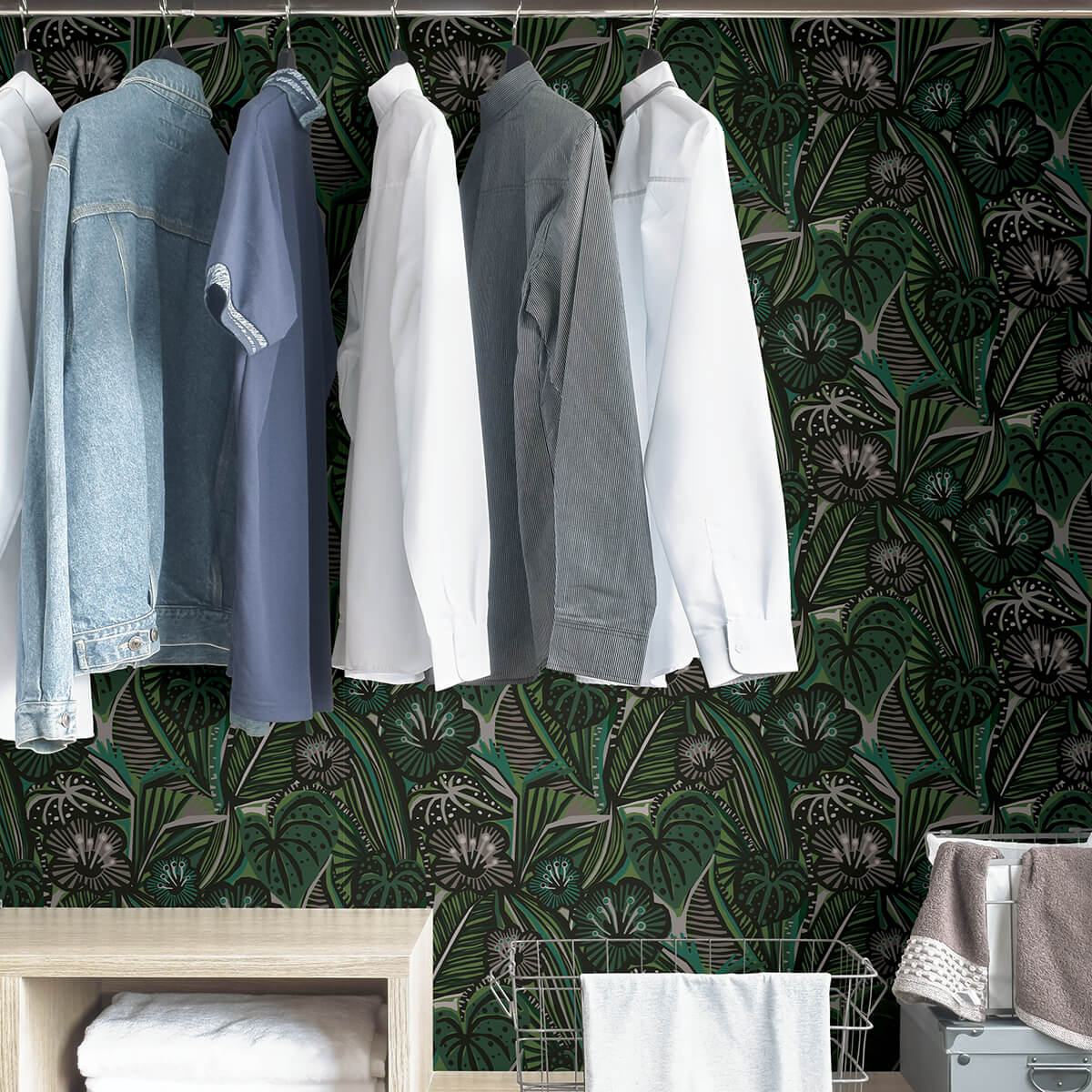 greens-lotusland-peel-and-stick-wallpaper-york-wallcoverings-pls4205 - York Wallcoverings Wallpaper