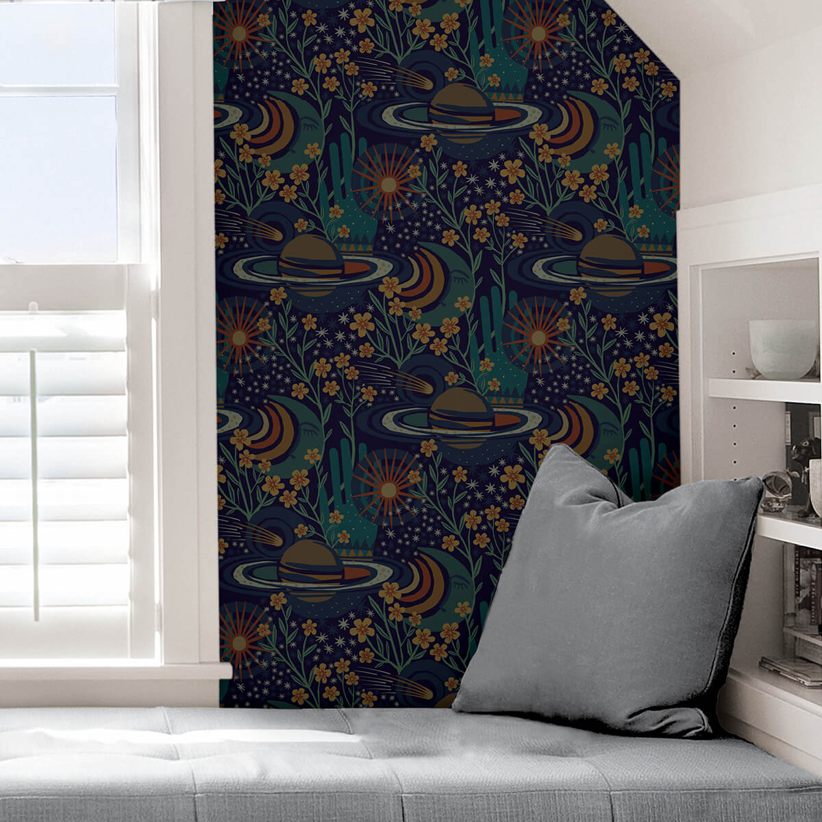 navy-ethereal-cosmos-peel-and-stick-wallpaper-york-wallcoverings-pls4208 - York Wallcoverings Wallpaper