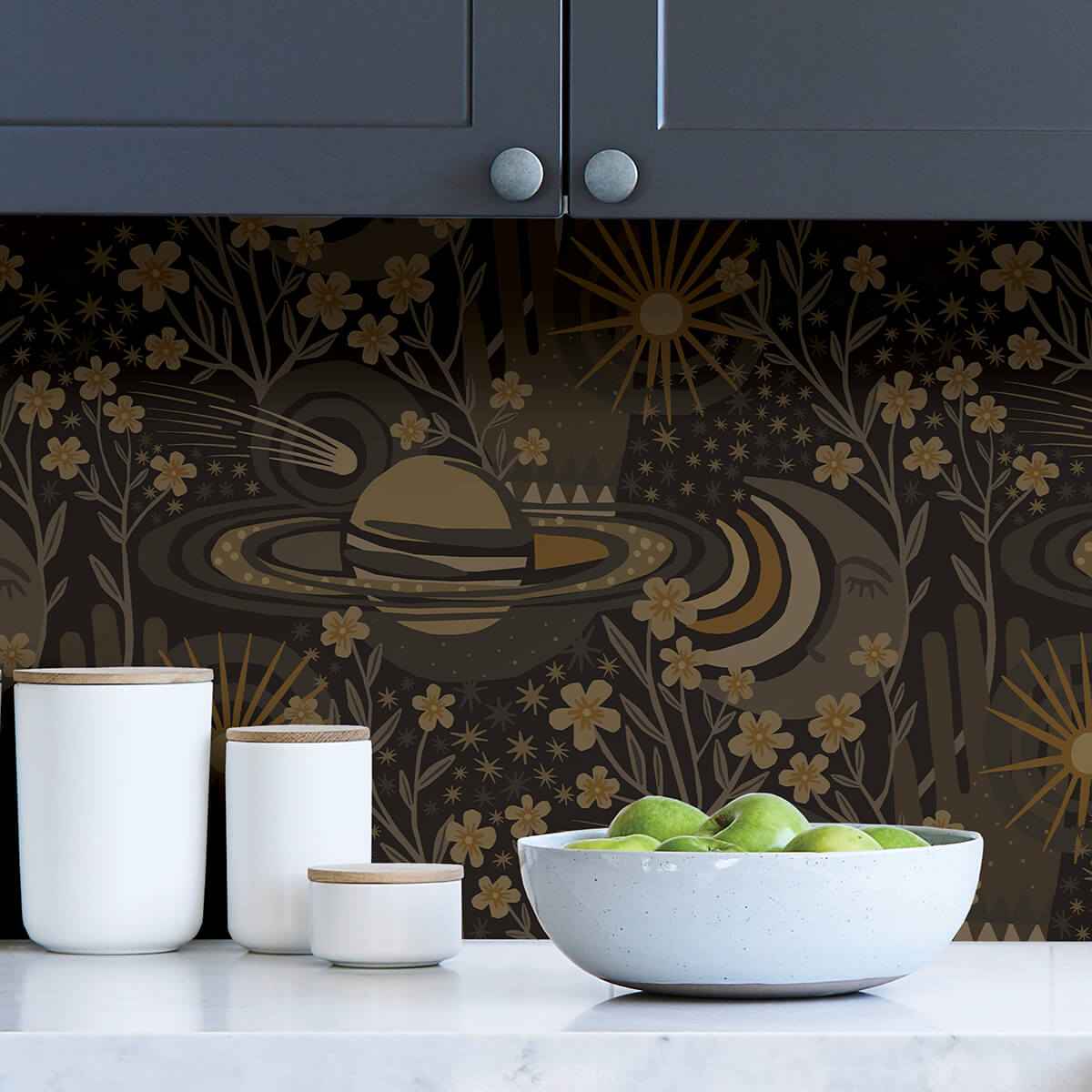 Black Ethereal Cosmos Peel and Stick Wallpaper - York Wallcoverings - PLS4210 - York Wallcoverings Wallpaper
