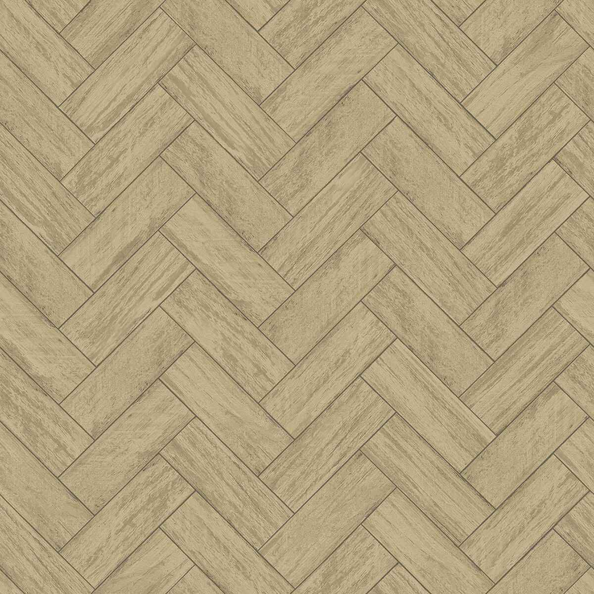 Kaliko Neutral Wood Herringbone Wallpaper - York Wallcoverings - 3122-10105 - York Wallcoverings Wallpaper
