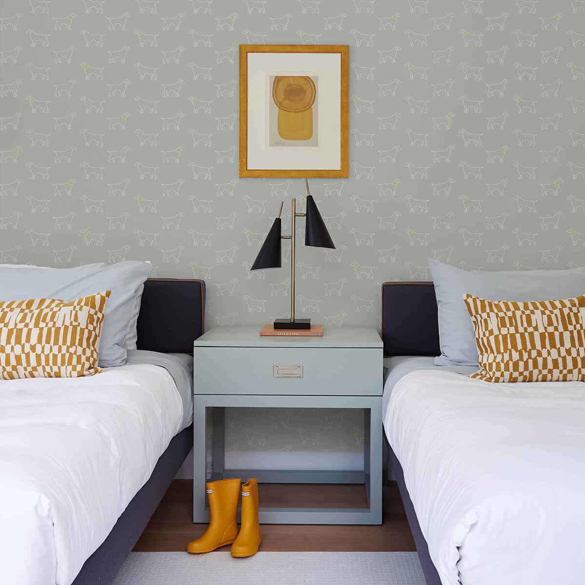 Yoop Slate Dog Wallpaper - York Wallcoverings - 3122-10403 - York Wallcoverings Wallpaper