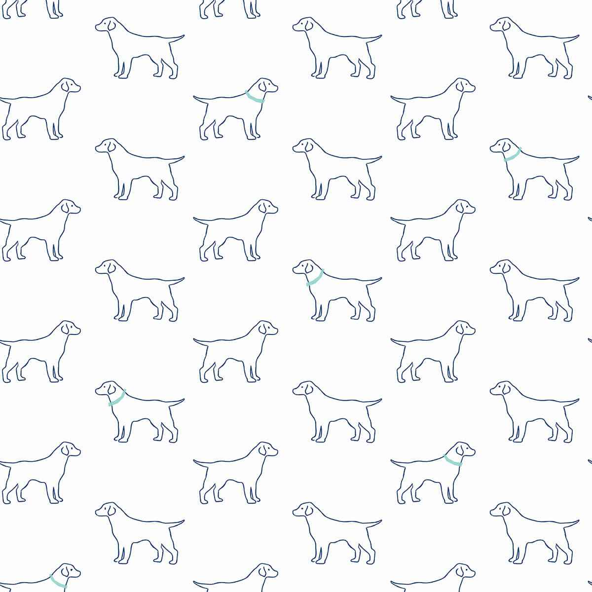 Yoop Off White Dog Wallpaper - York Wallcoverings - 3122-10404