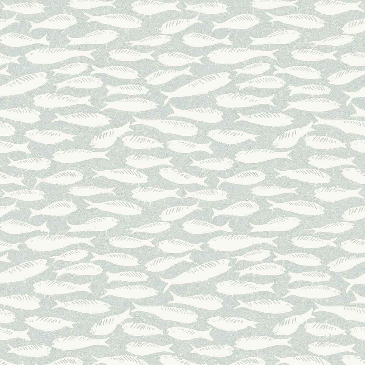 Nunkie Light Blue Sardine Wallpaper - York Wallcoverings - 3122-10502