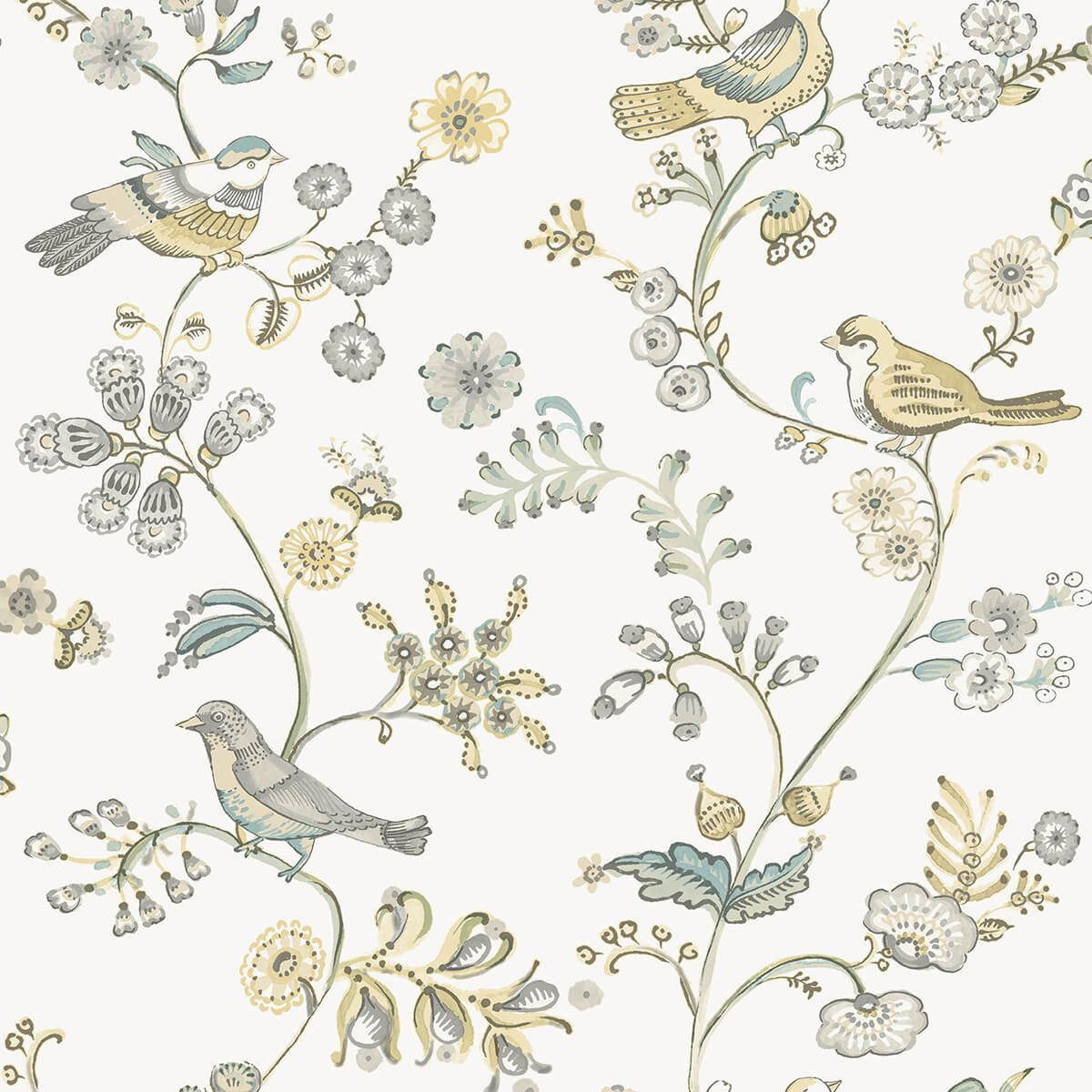 jinjur-light-yellow-bird-trail-wallpaper-york-wallcoverings-3122-10800 - York Wallcoverings Wallpaper