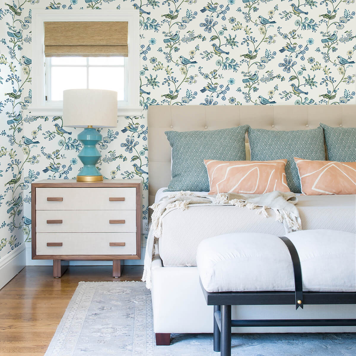 jinjur-teal-bird-trail-wallpaper-york-wallcoverings-3122-10802 - York Wallcoverings Wallpaper
