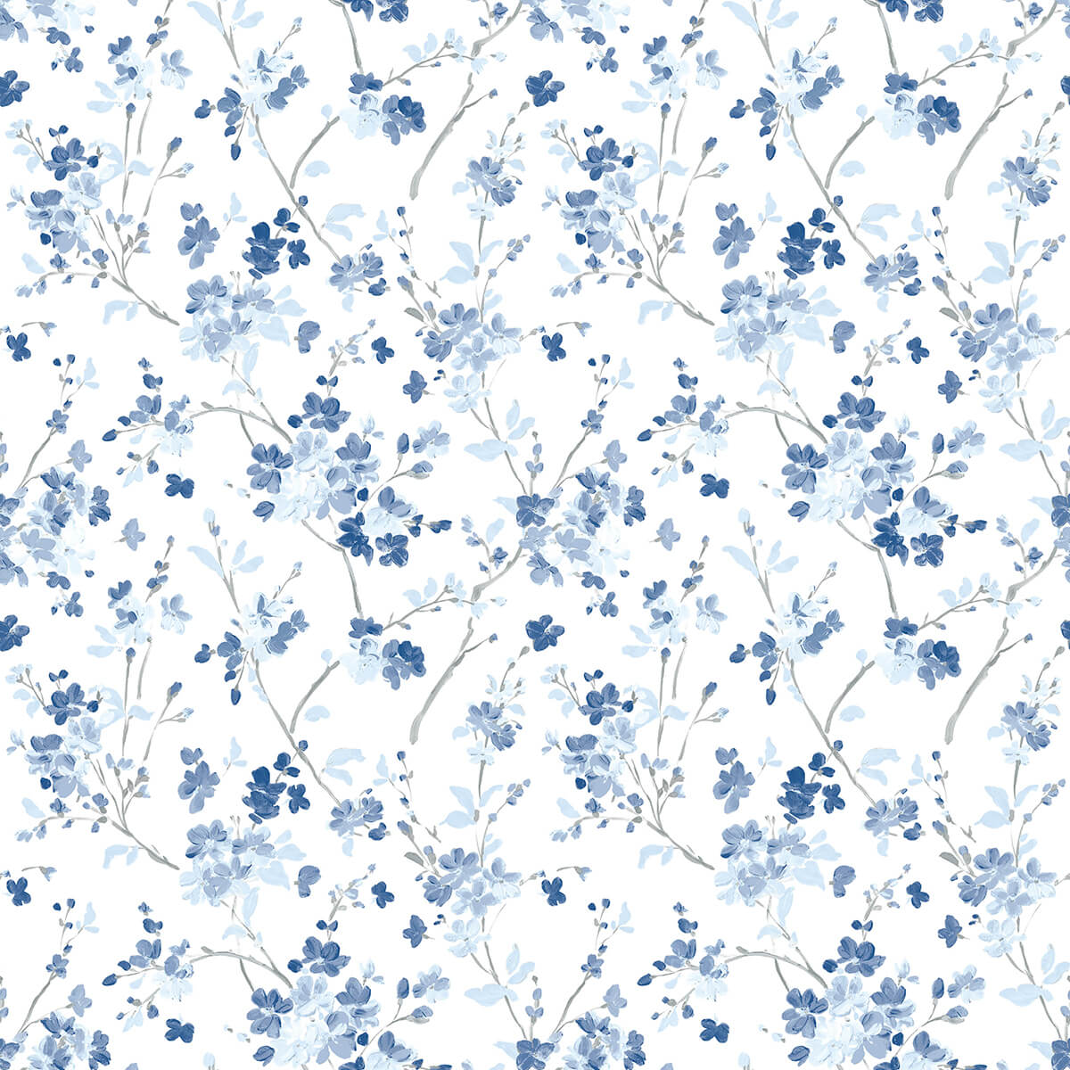 glinda-navy-floral-trail-wallpaper-york-wallcoverings-3122-10902 - York Wallcoverings Wallpaper