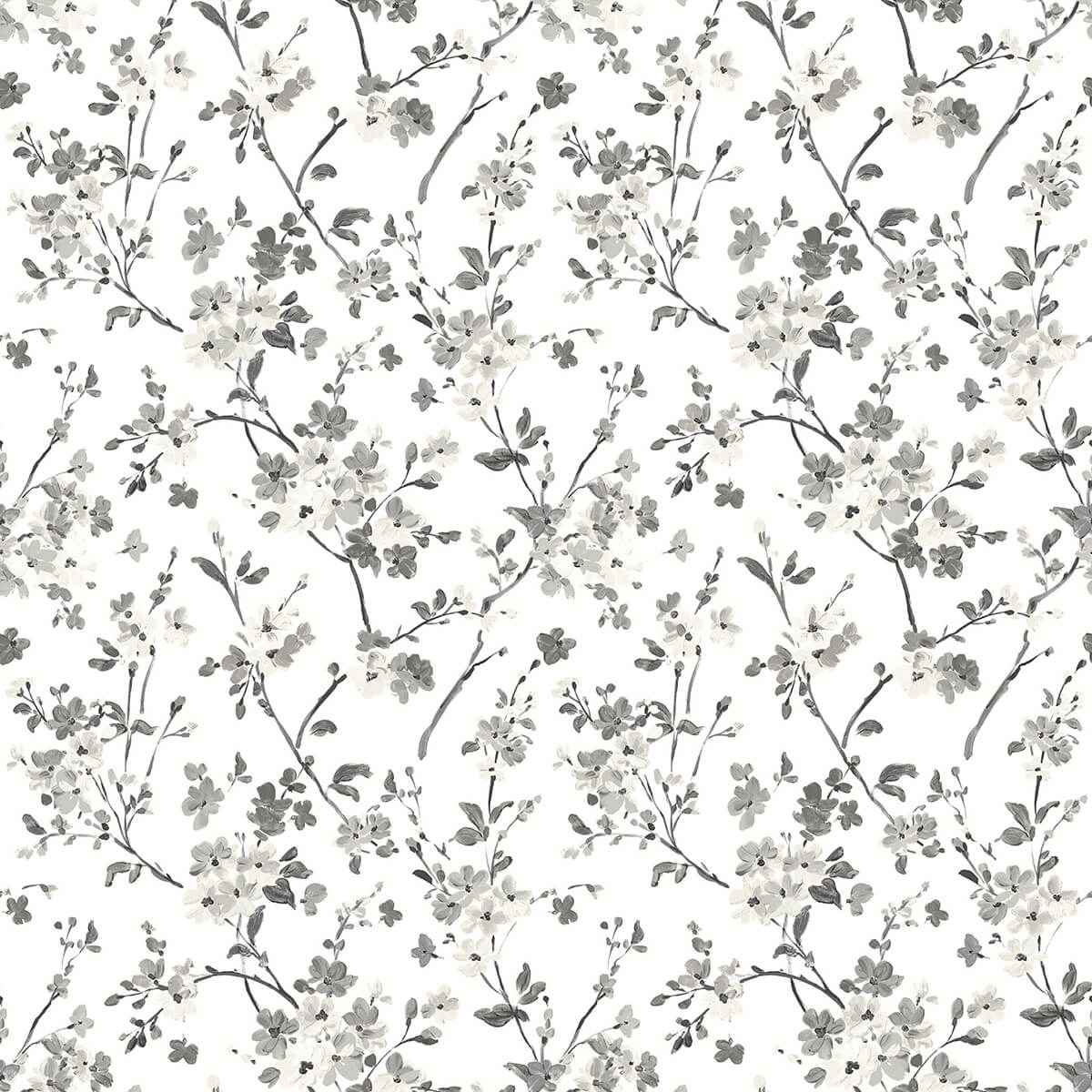 Glinda Black Floral Trail Wallpaper - York Wallcoverings - 3122-10920