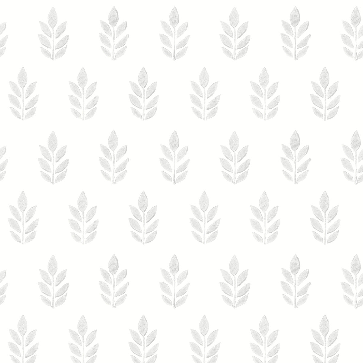 Ervic Light Grey Leaf Block Print Wallpaper - York Wallcoverings - 3122-11310 | York Wallpaper | The WorkRoom