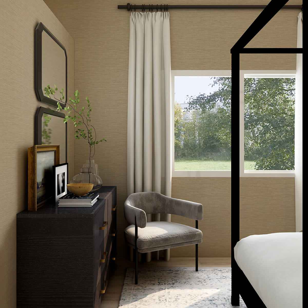 Lela Wheat Faux Linen Wallpaper - York Wallcoverings - 2971-86182 - York Wallcoverings Wallpaper
