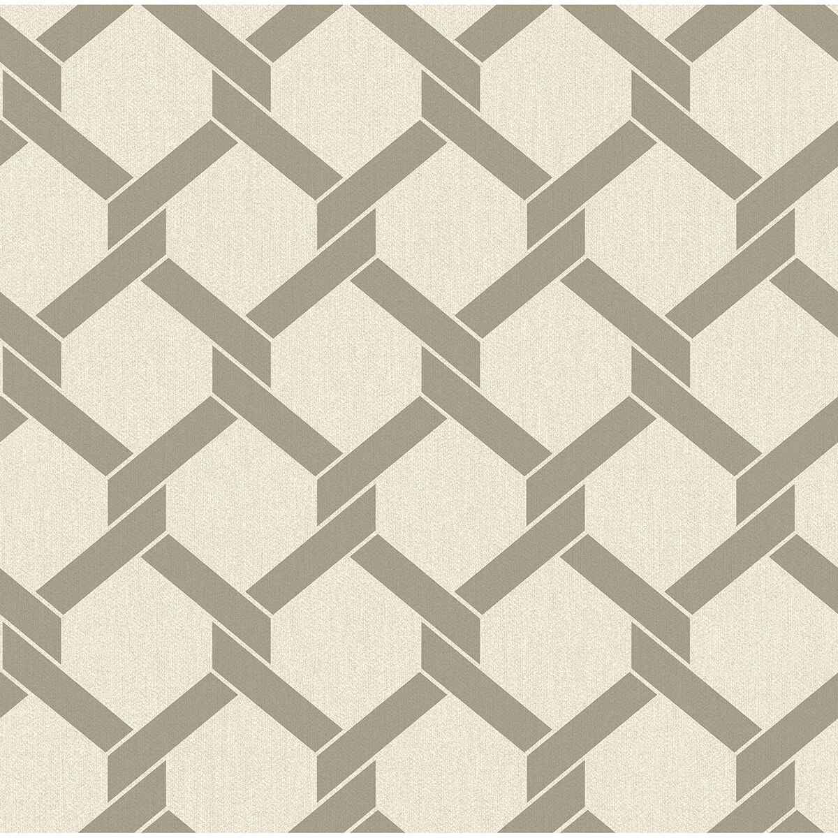 Payton Grey Hexagon Trellis Wallpaper - York Wallcoverings - 2971-86309