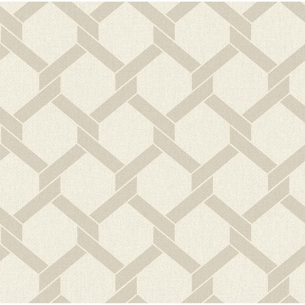 Payton Beige Hexagon Trellis Wallpaper - York Wallcoverings - 2971-86311 - York Wallcoverings Wallpaper