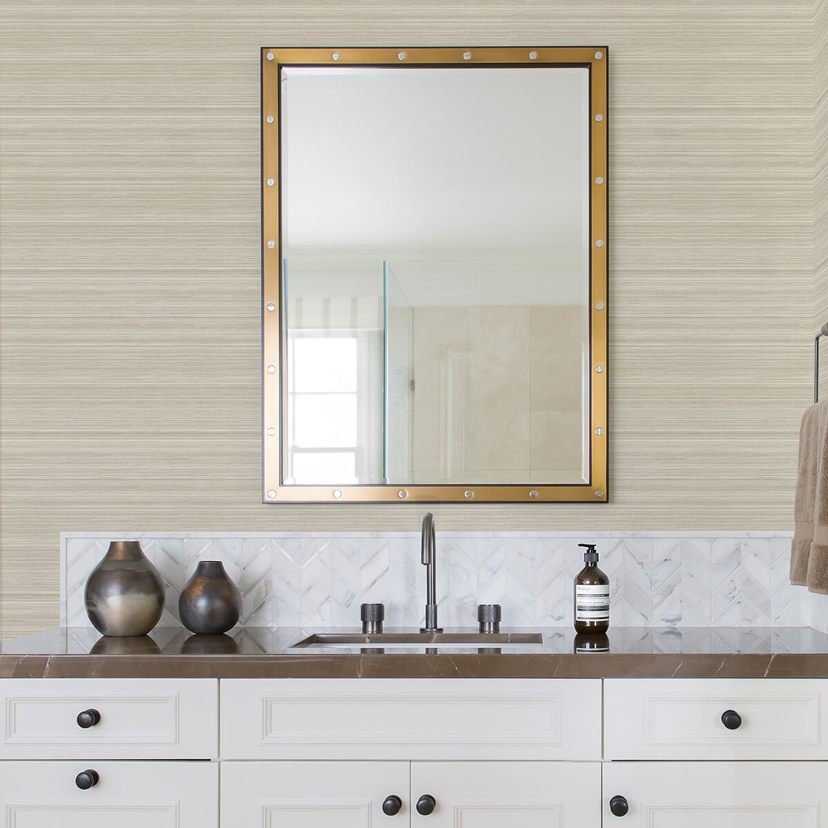 skyler-cream-striped-wallpaper-york-wallcoverings-2971-86346 - York Wallcoverings Papel pintado