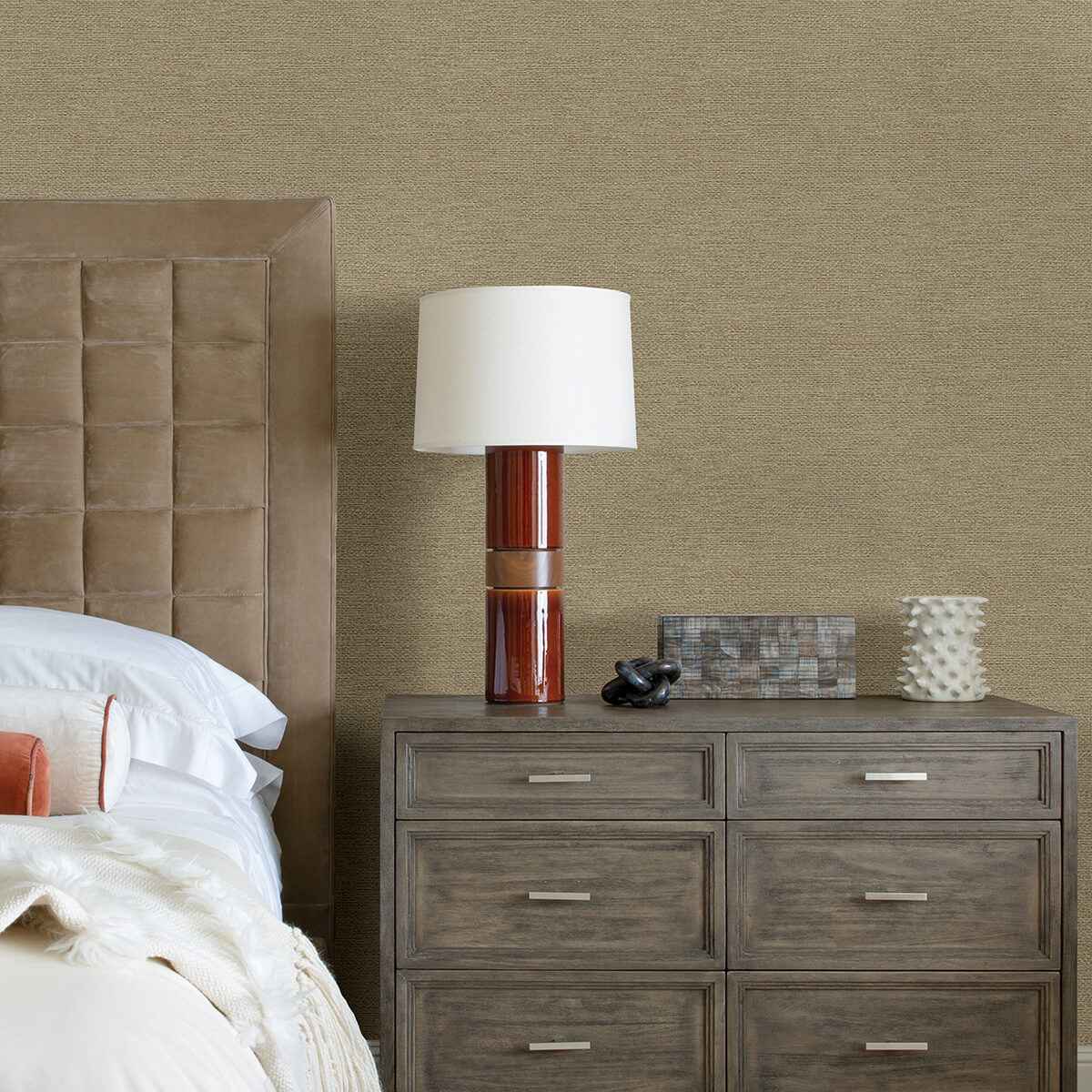 Jordan Gold Faux Tweed Wallpaper - York Wallcoverings - 2971-86352 - York Wallcoverings Wallpaper