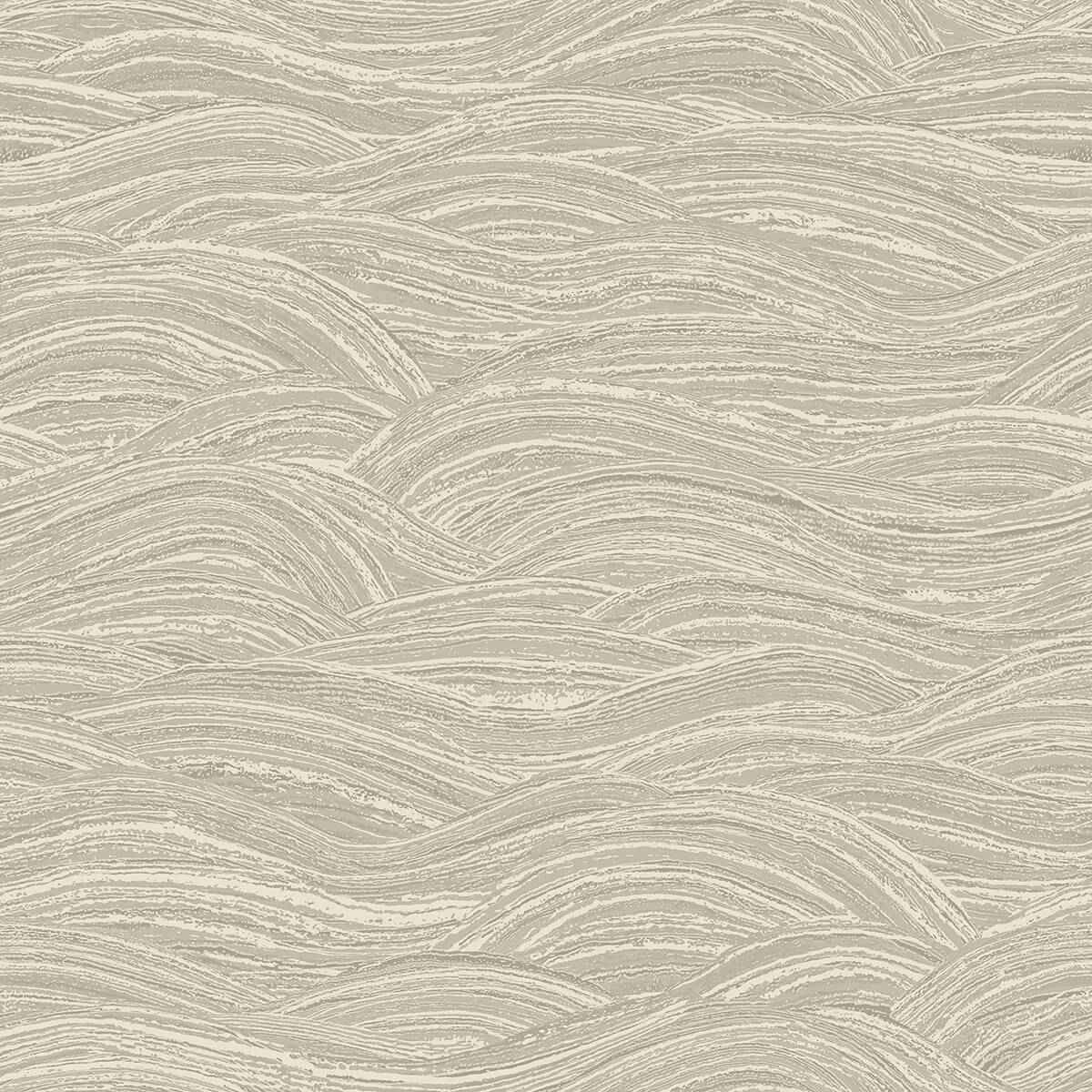 Leith Taupe Zen Waves Wallpaper - York Wallcoverings - 2971-86366