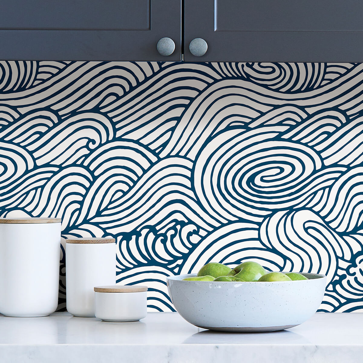 navy-saybrook-peel-and-stick-wallpaper-york-wallcoverings-nus3562 - York Wallcoverings Wallpaper