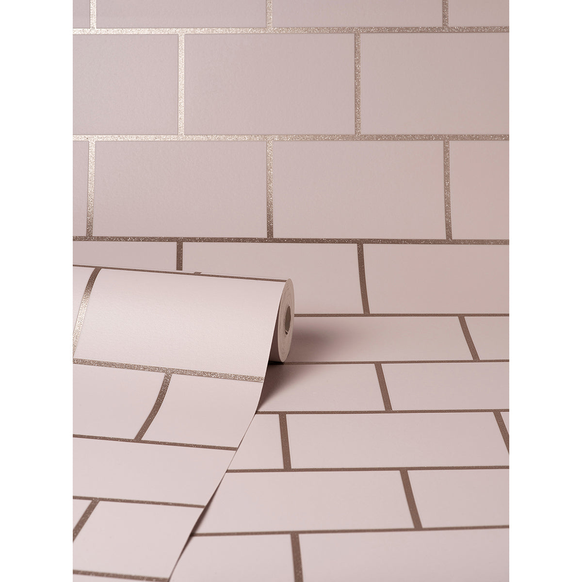 metro-rose-gold-tile-wallpaper-york-wallcoverings-m1635 - York Wallcoverings Wallpaper