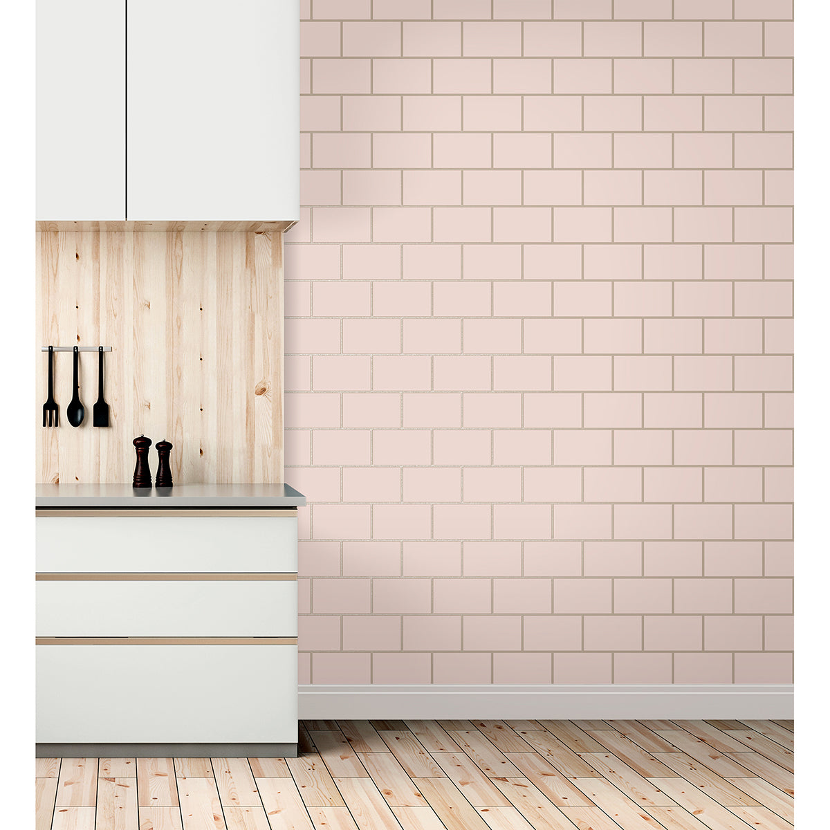 metro-rose-gold-tile-wallpaper-york-wallcoverings-m1635 - York Wallcoverings Wallpaper