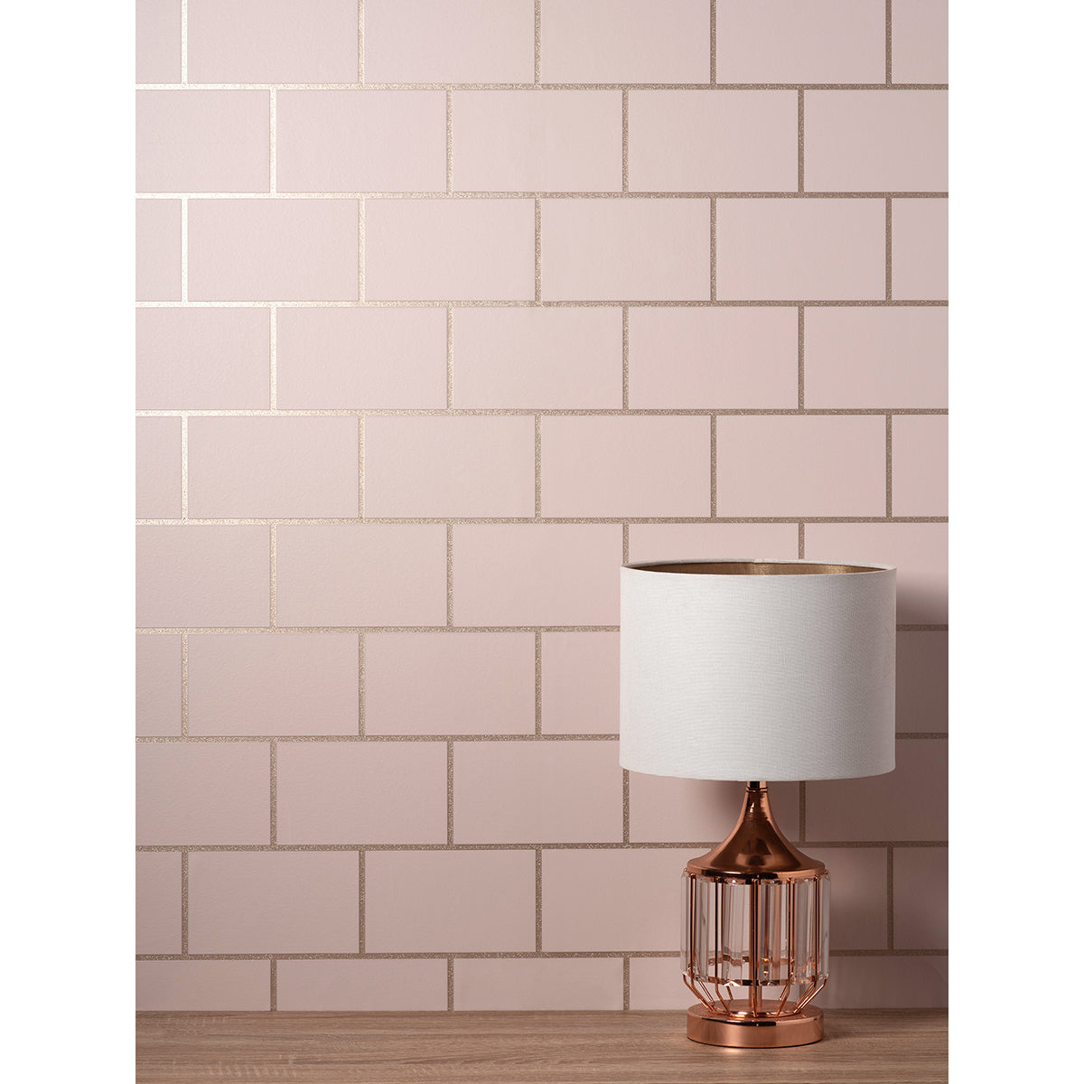 metro-rose-gold-tile-wallpaper-york-wallcoverings-m1635 - York Wallcoverings Wallpaper