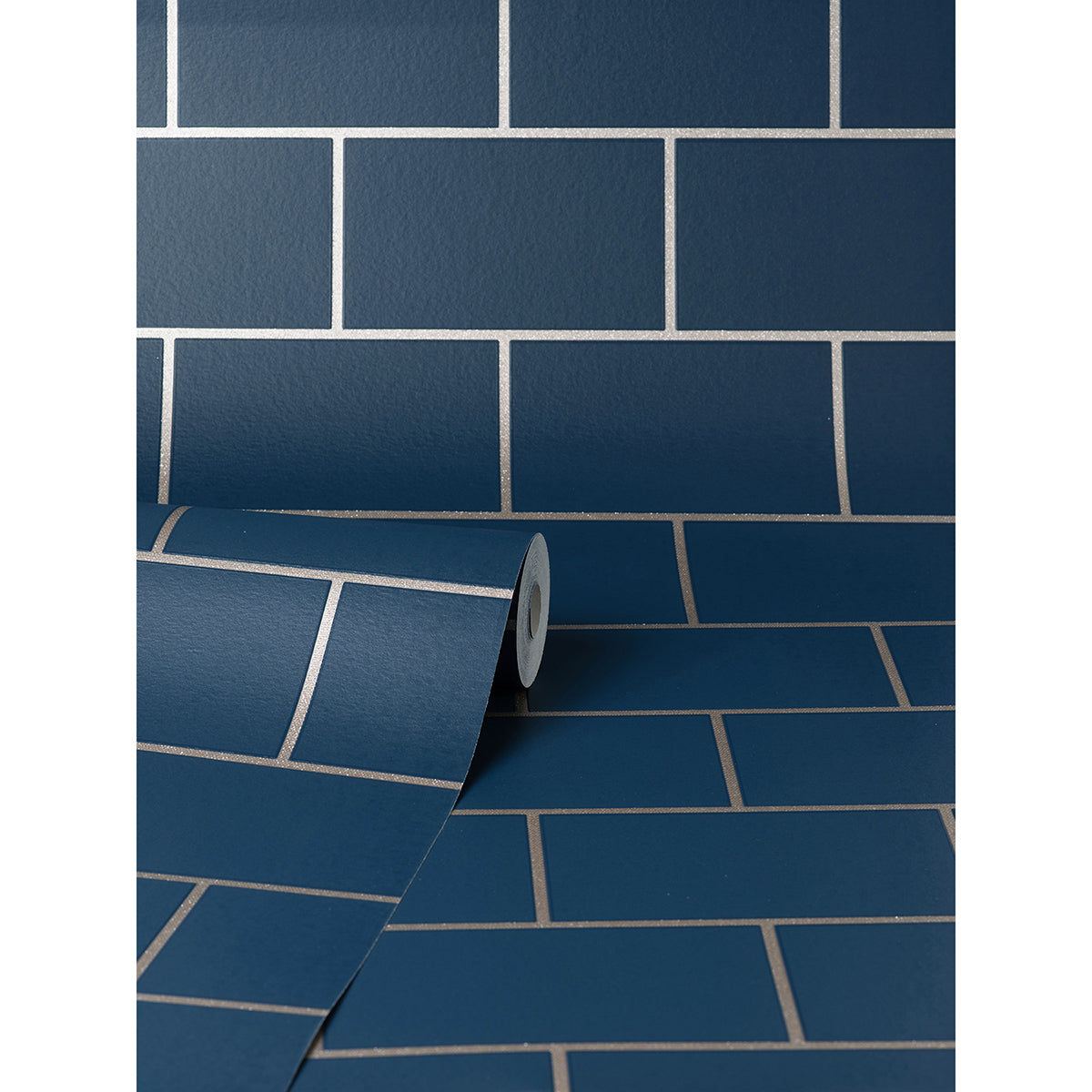 metro-navy-tile-wallpaper-york-wallcoverings-m1636 - York Wallcoverings Wallpaper