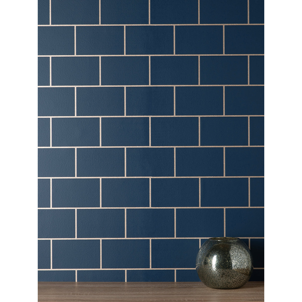metro-navy-tile-wallpaper-york-wallcoverings-m1636 - York Wallcoverings Wallpaper