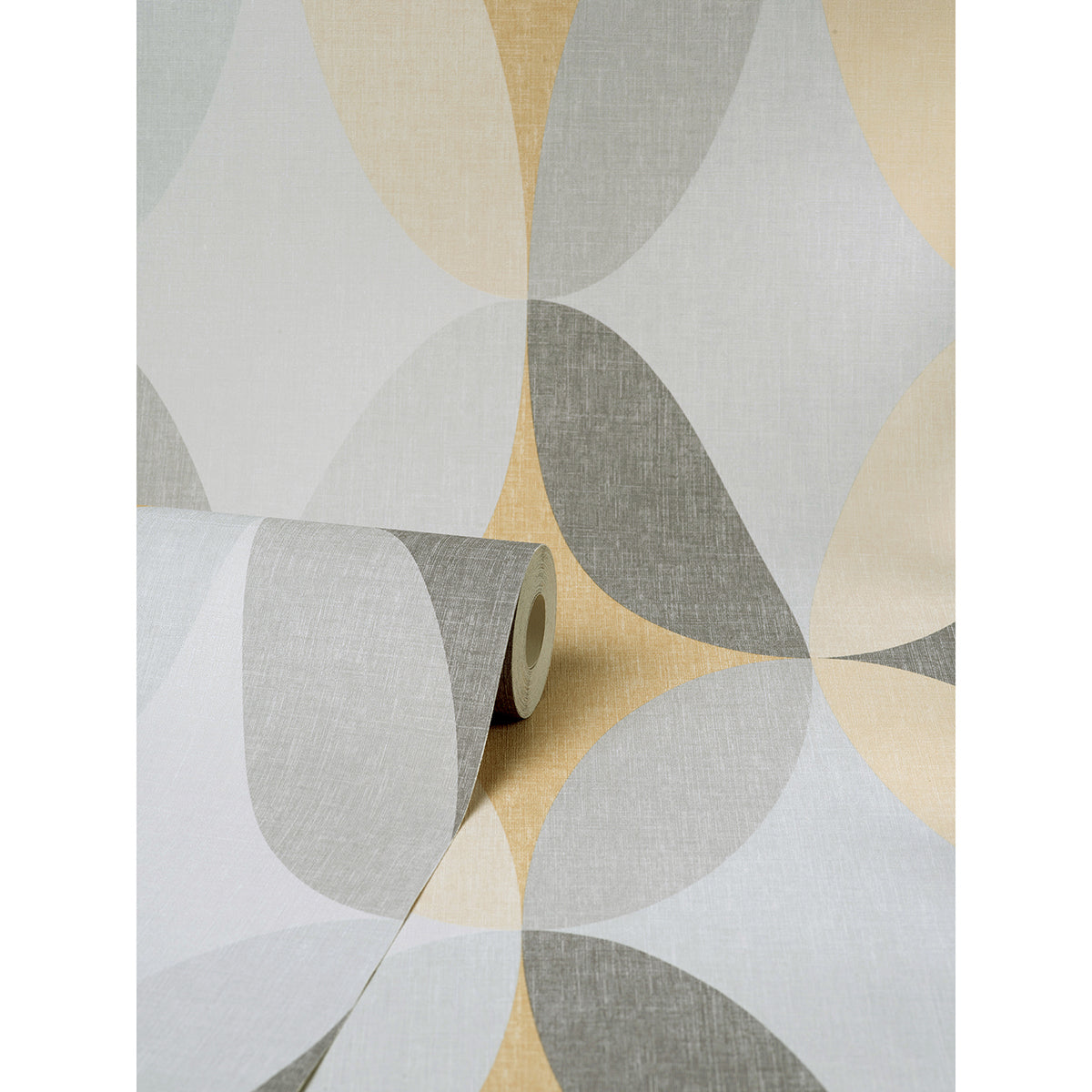 kirby-mustard-oval-geo-wallpaper-york-wallcoverings-m1641 - York Wallcoverings Wallpaper