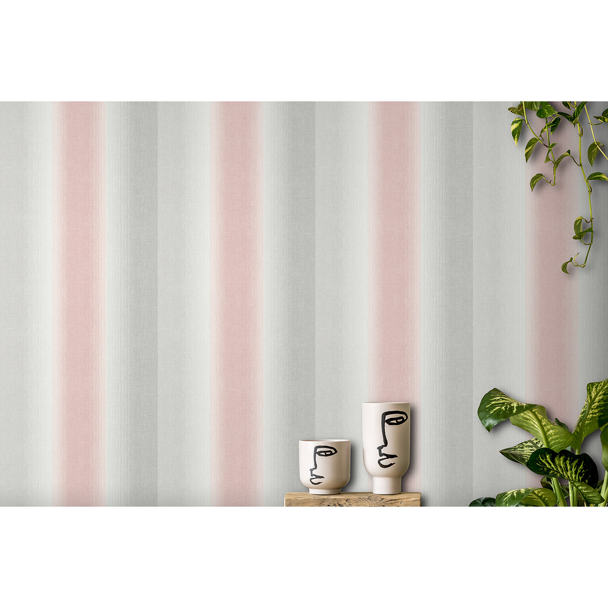 kirby-pink-stripe-wallpaper-york-wallcoverings-m1642 - York Wallcoverings Wallpaper