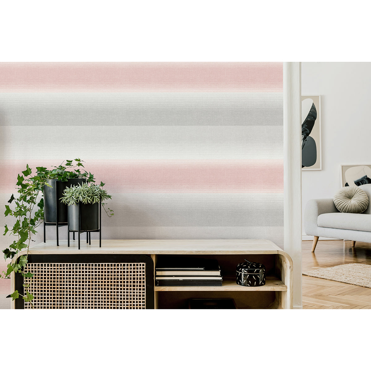 kirby-pink-stripe-wallpaper-york-wallcoverings-m1642 - York Wallcoverings Wallpaper