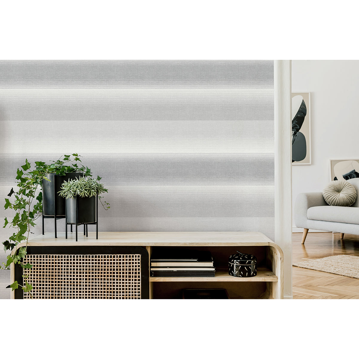 kirby-charcoal-stripe-wallpaper-york-wallcoverings-m1643 - York Wallcoverings Wallpaper