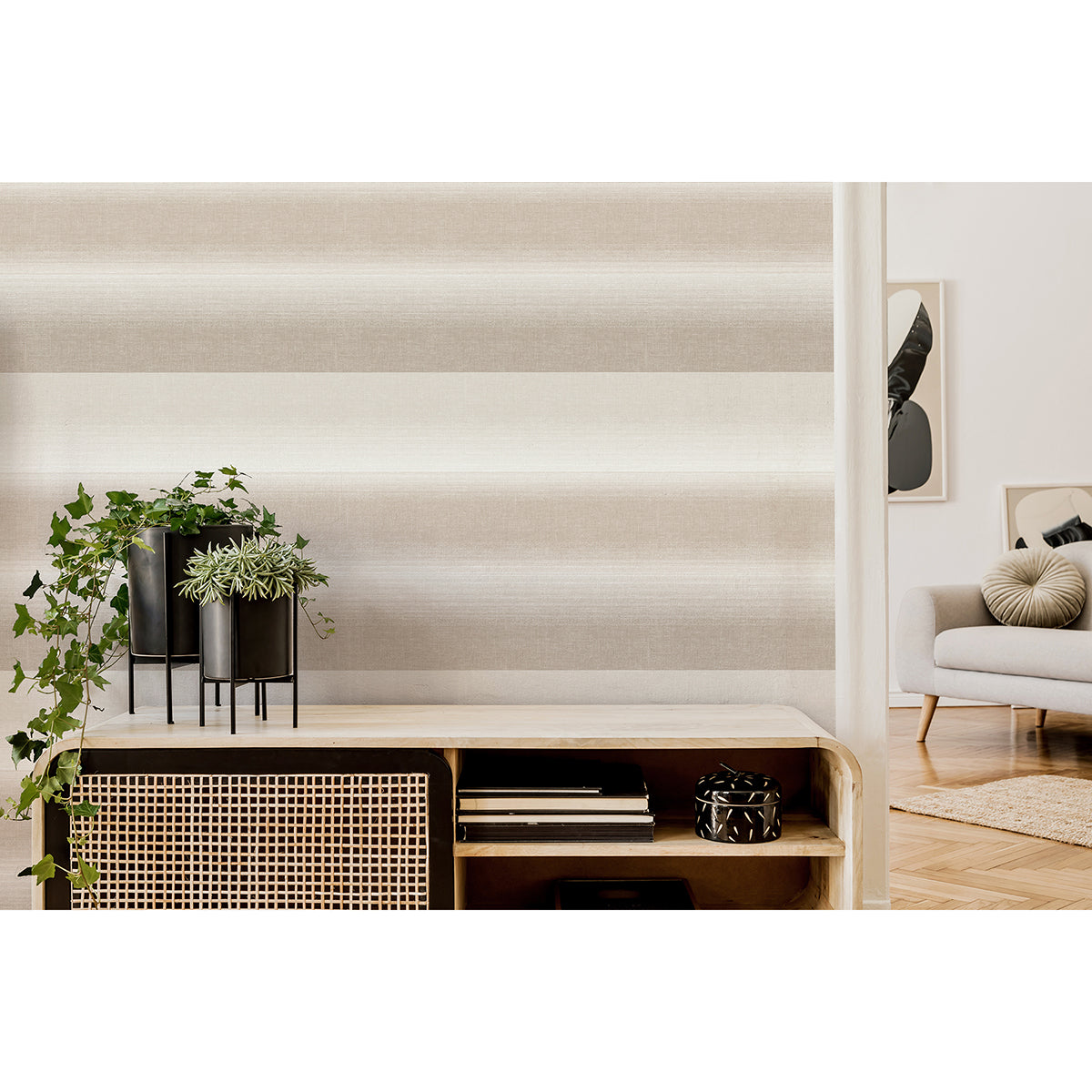 kirby-taupe-stripe-wallpaper-york-wallcoverings-m1644 - York Wallcoverings Wallpaper
