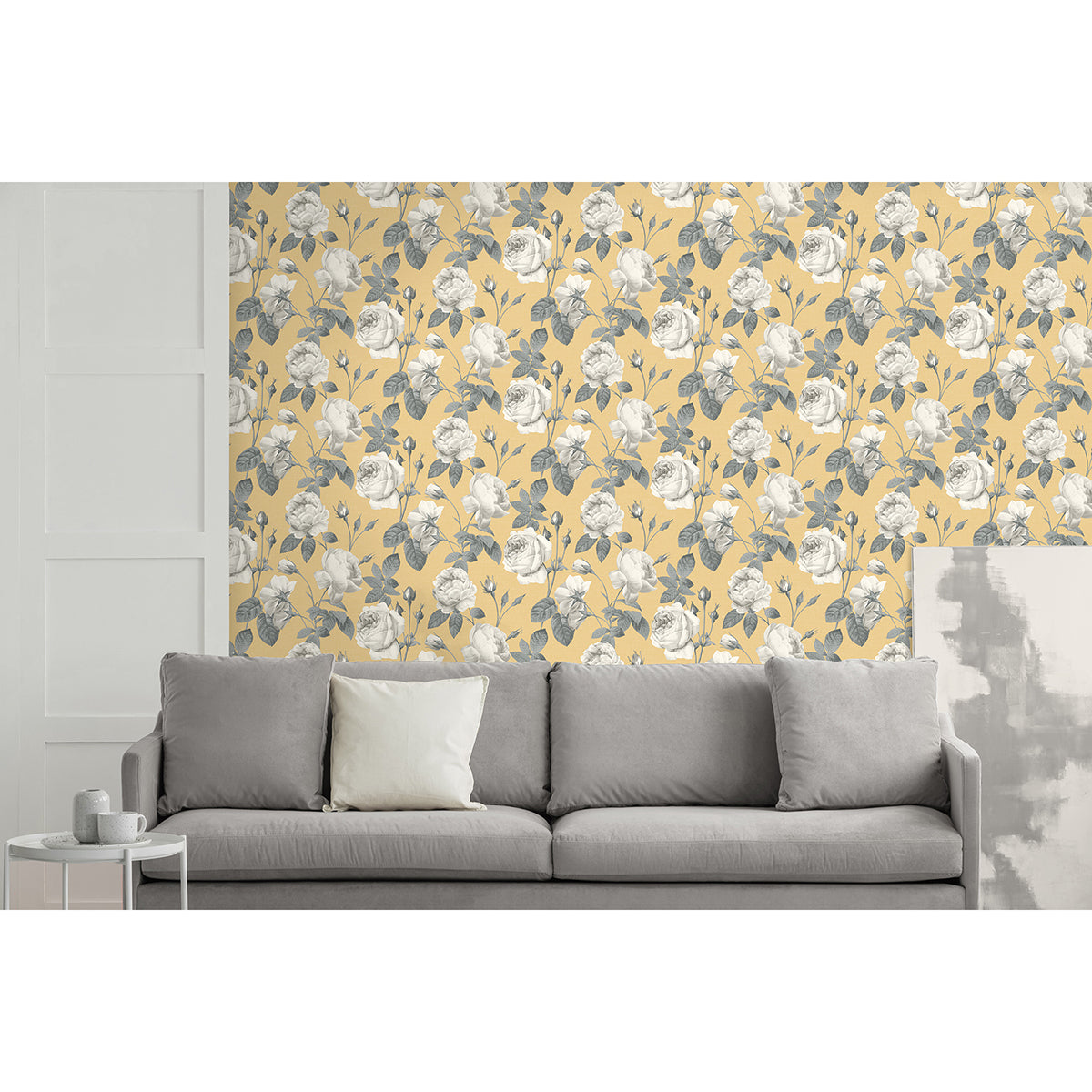 eden-mustard-floral-wallpaper-york-wallcoverings-m1646 - York Wallcoverings Wallpaper
