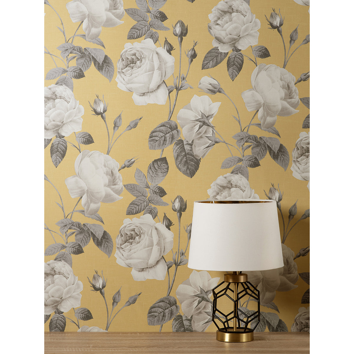 eden-mustard-floral-wallpaper-york-wallcoverings-m1646 - York Wallcoverings Wallpaper