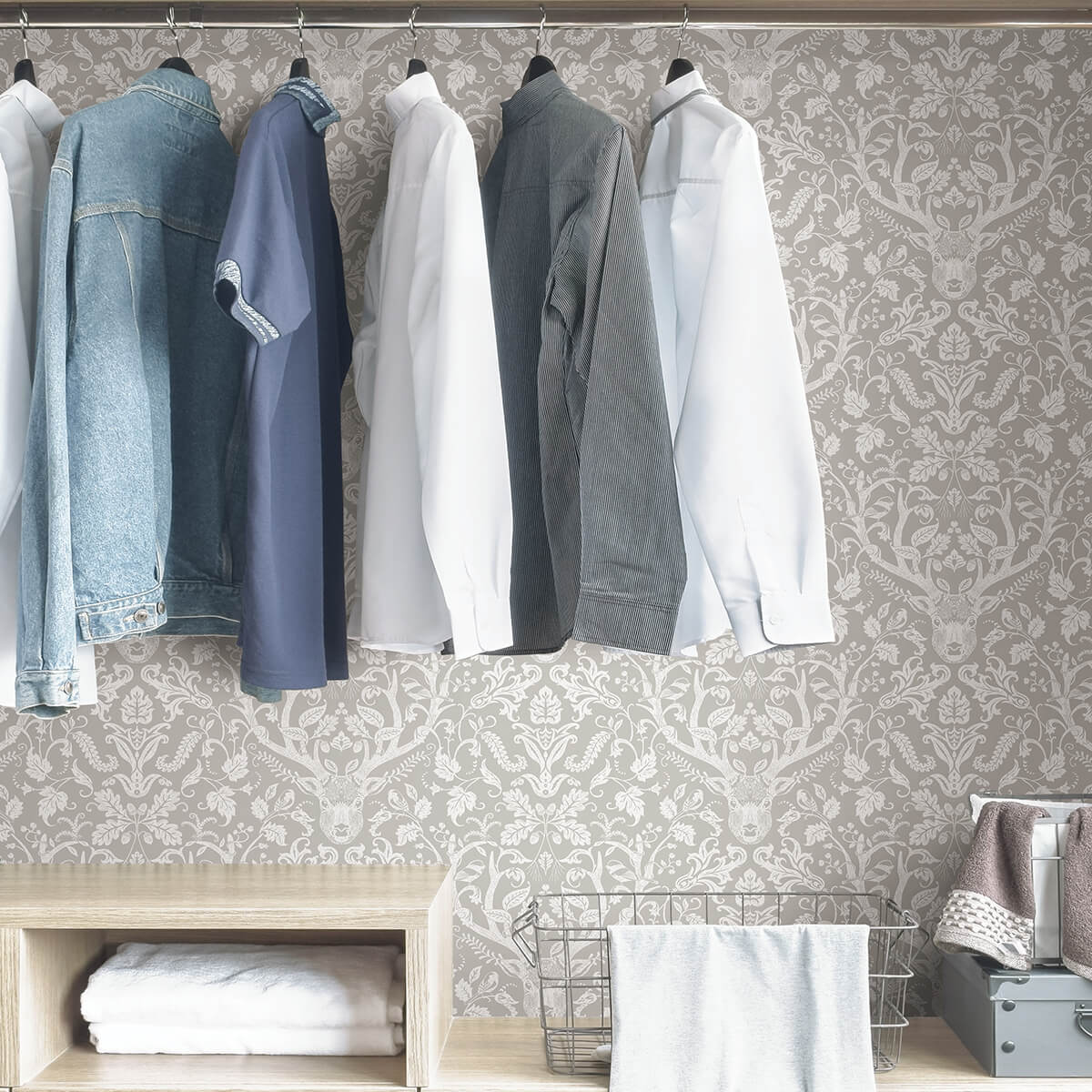 taupe-escape-to-the-forest-peel-and-stick-wallpaper-york-wallcoverings-nus4393 - York Wallcoverings Wallpaper