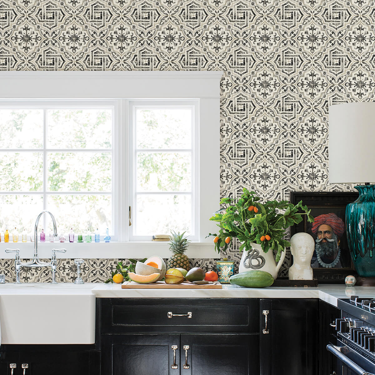 black-landondale-peel-and-stick-wallpaper-york-wallcoverings-nus4397 - York Wallcoverings Wallpaper