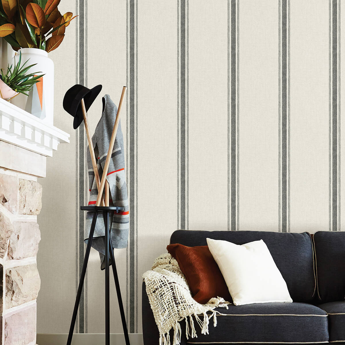 charcoal-langston-peel-and-stick-wallpaper-york-wallcoverings-nus4398 - York Wallcoverings Wallpaper