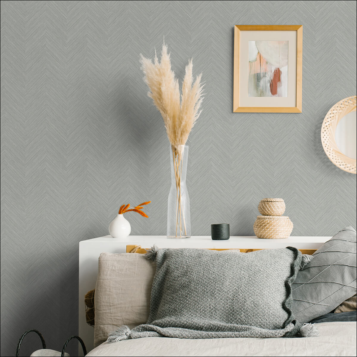 taupe-and-blue-sampson-peel-and-stick-wallpaper-york-wallcoverings-nus4400 - York Wallcoverings Wallpaper