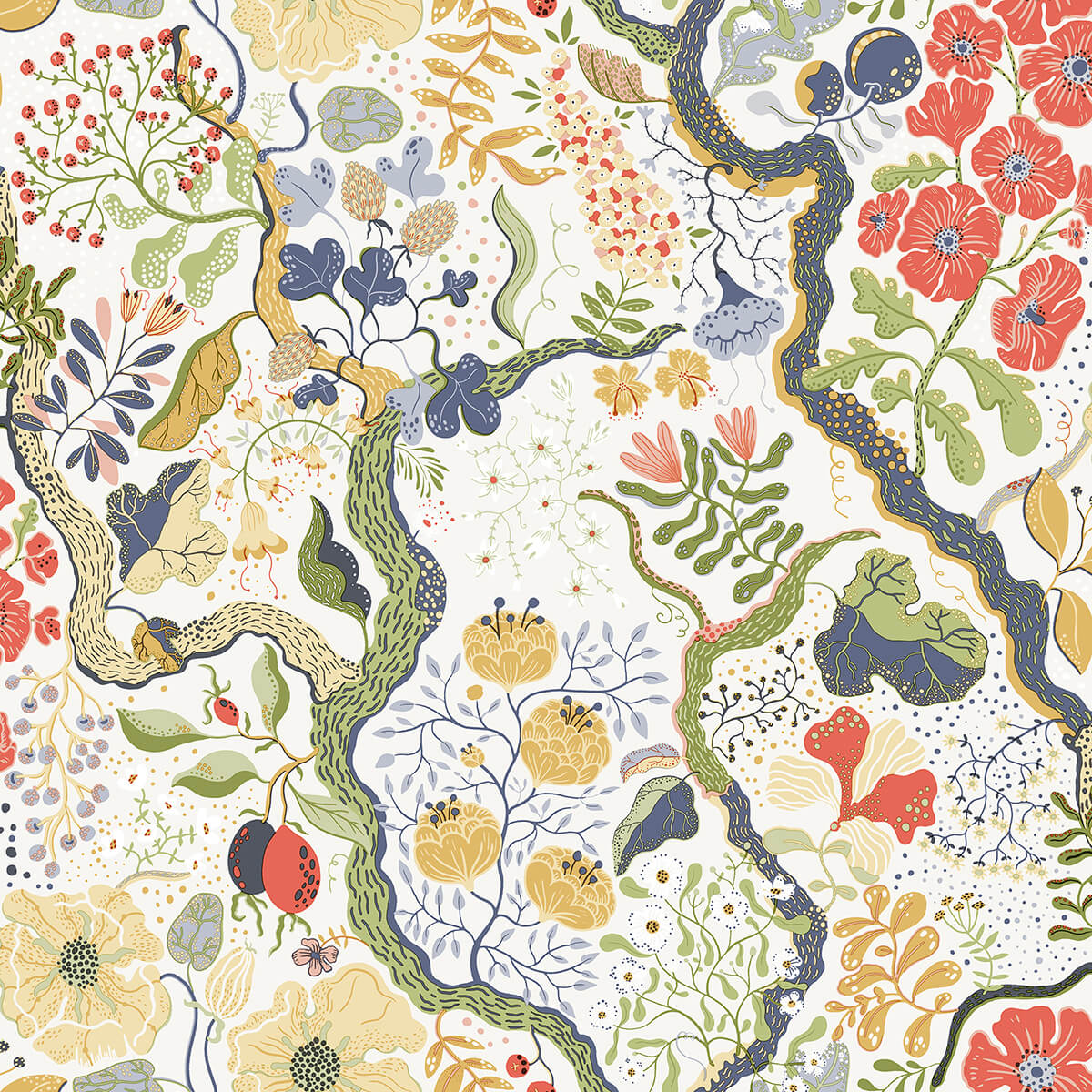 ann-green-floral-vines-wallpaper-york-wallcoverings-2932-65102 - York Wallpaper Wallpaper
